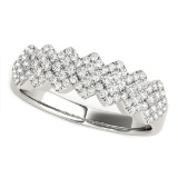 14k White Gold Round .59ct Diamond Studded Ring