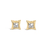 10k Gold Princess .20ct Diamond Stud Earrings
