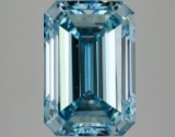 Fancy Blue Emerald Cut 5.01ct Vs1 Lab Diamond