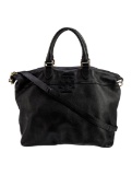 Tory Burch Blk Leather Zip Cls Messenger Bag