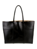 Tory Burch Blk Leather Pull-through Cls Tote