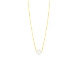 14k Gold 7mm Pearl Solitaire Necklace