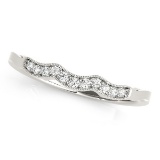 14k Wgold .04ct Diamond Milgrained Wedding Ring