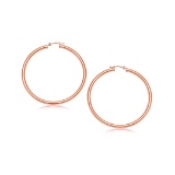 14k Rose Gold Polished Hoop Earrings 25mm