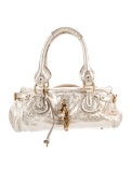 Chloe Metallic Leather Zip Cls Top Handle Bag