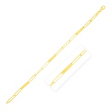 14k Gold Alternating Paperclip Chain Link Bracelet