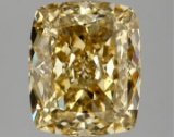 Fancy Yellow Cushion Cut 3.08ct Vs1 Lab Diamond