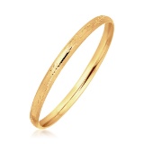 14k Gold Diamond Cut Dome Style Children's Bangle