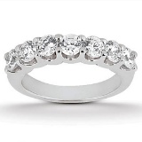 14k White Gold Round 1.05ct Diamond Wedding Band