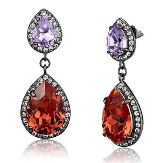 Stunning 14.28ct Orange Topaz & Amethyst Earrings