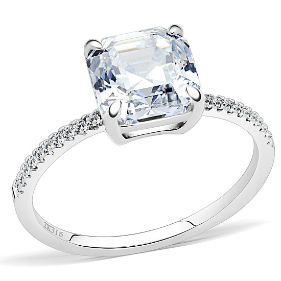 Princess 2.90ct White Sapphire Solitaire Ring