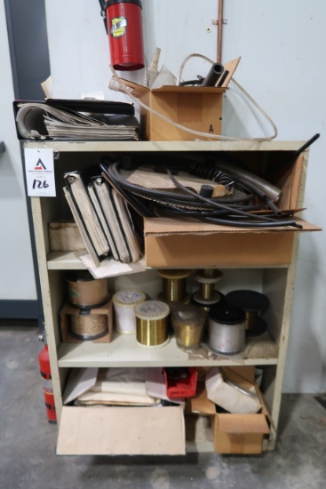 Assorted EDM Parts and Wire w/Shelf (SOLD AS-IS - NO WARRANTY)