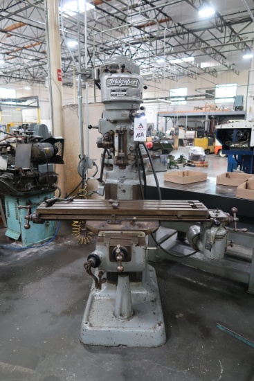 Bridgeport Vertical MiLL, 9"X42" Table, Power Feed, 1HP Variable Speed, s/n