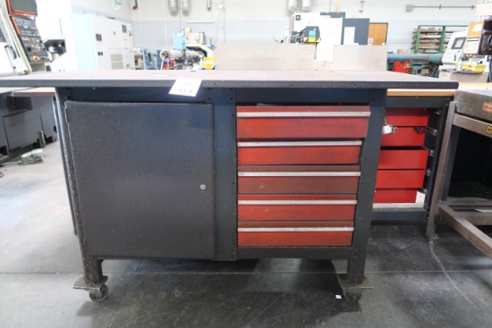 5 Drawer, Shop Table w/ Cabinet, 3 (SOLD AS-IS - NO WARRANTY)