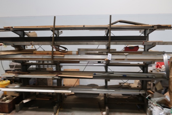 Rack and Contents, Assorted Flat Stock (SOLD AS-IS - NO WARRANTY)
