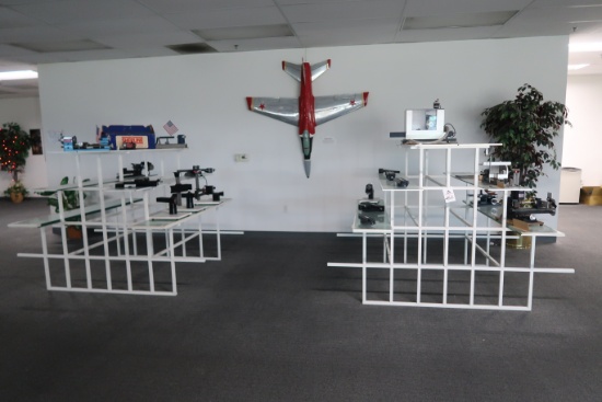 78.5" x 72" x 54"H Multi Tier Metal Display, w/Glass Shelves, 2 (extra Glas