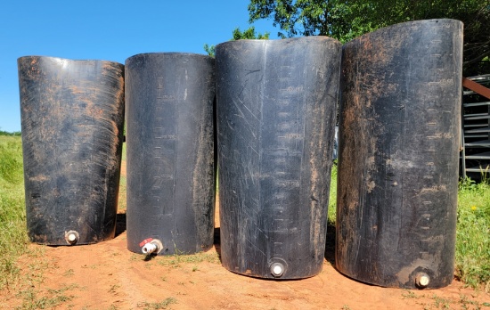 200-Gallon Black Plastic Cylinder Storage Tank
