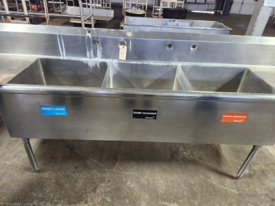 3 bay sink