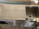 Stainless table with deep sink