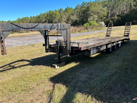 8'x24' Flat Bed Tri AxleTrailer with Dovetail