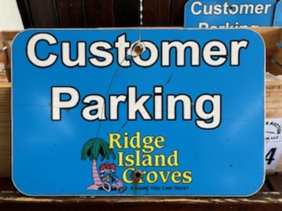 Ridge Island Groves Customer Parking Sign