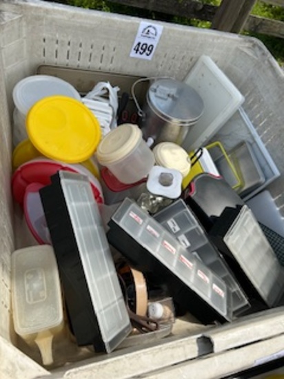 Assortment of Storage Containers with Bin