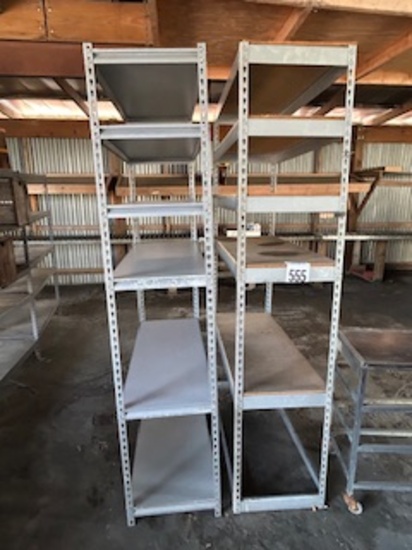 Pair of Metal Shelves