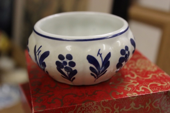 A Miniature Delft Blue And White Bowl