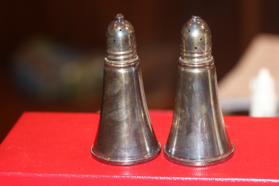 Pair of Weighted Sterling Salt Pepper Shakers