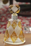 Sterling and Acid Cut Amber Colour Decanter