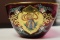Hand Painted Cranberry Bowl - Rare Figeral Design
