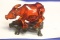 Vintage Chinese Cherry Amber Arcylic Bull