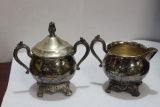 A Silverplated Cream and Sugar Container