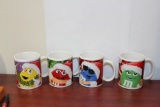 Lot of 4 Christmas M&M's Mugs