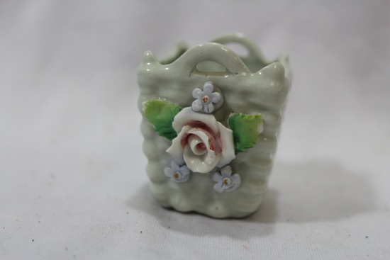 A Miniature Ceramic Basket