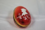 A New Orleans Ruby Red Glass Egg
