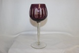 A Cut Glass Amethyst Stem Goblet