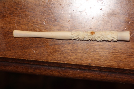 Antique Chinese Carved Bone Cigarette Holder