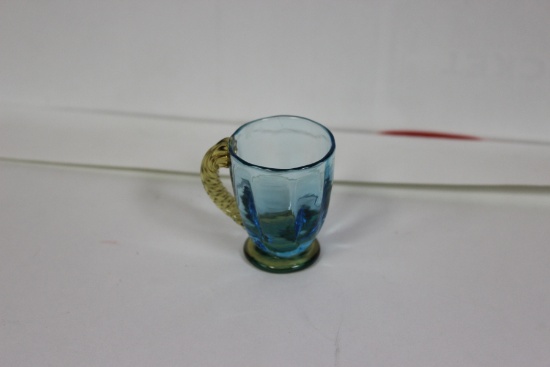 A Teal Blue Miniature Glass Cup