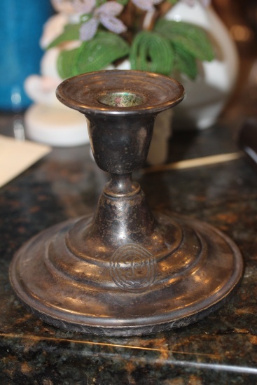 Single Pewter Candle Holder