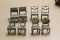 Set of 8 Miniature Pewter Chairs