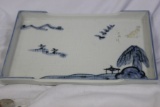 An Asian Blue and White Porcelain Tray