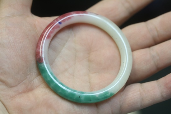 Antique Chinese Peking Glass Bangle Bracelet