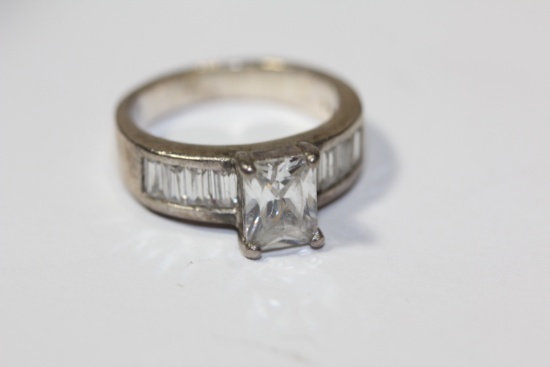 A Sterling and Stone Ring