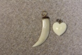 Lot of 2 Bone Carved Pendant