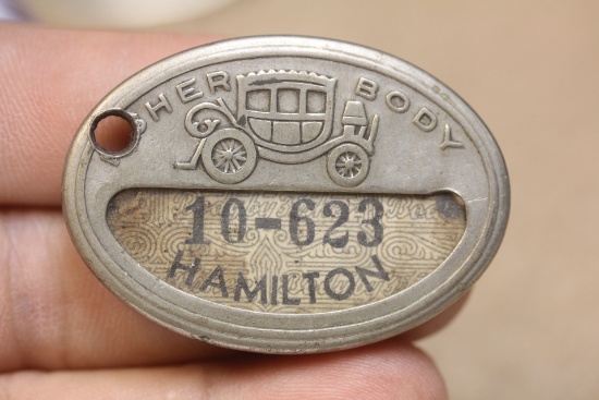 Antique Fisher Body Name Tag