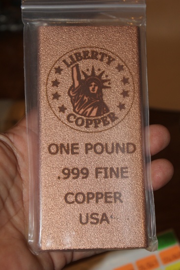 One Pound .999 Fine Copper Bar