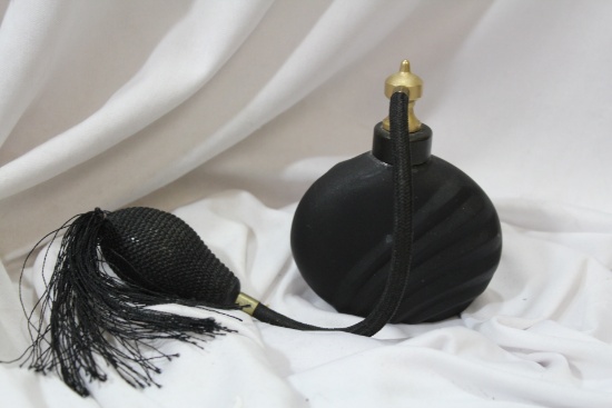 A Black Glass Parfume Bottle