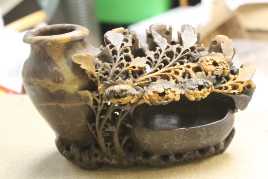 Well Carved Soap Stone Vase