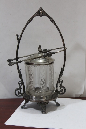 A Silverplated Pickle Castor